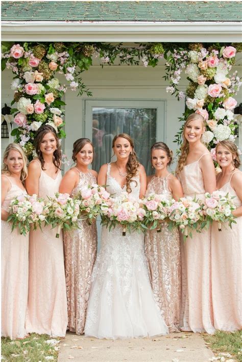 Kevin And Anna Photography Bride And Bridesmaid Blush Wedding Dresses
