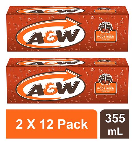 Buy Aandw Root Beer 355ml Cans 2 X 12 Pack Total 24 Cans Online At