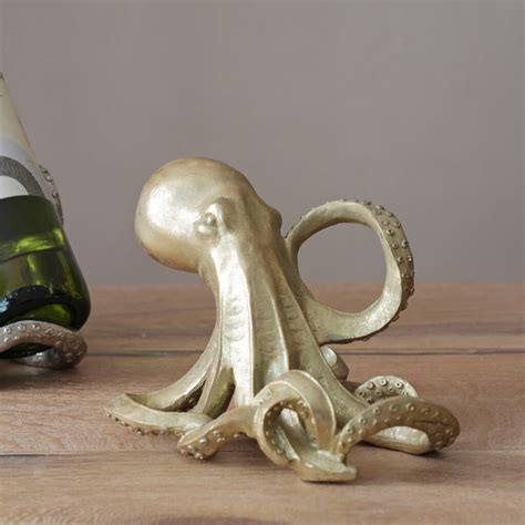 Octopus Wine Bottle Holder In Gold And Silver By Sophie Macbain