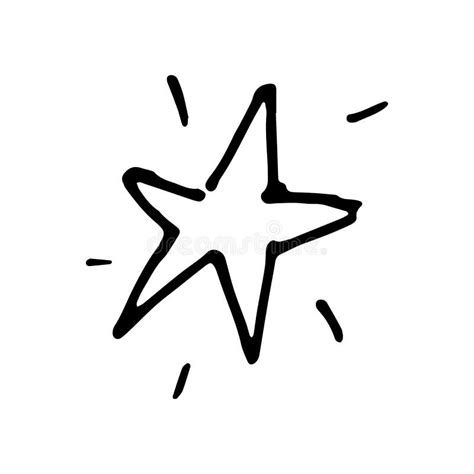 Hand Drawn Star Doodle Sketch Style Icon Decoration Element Stock