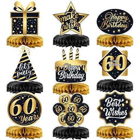 Buy Big 60th Birthday Honeycomb Centerpieces 9 Pieces 60 Birthday