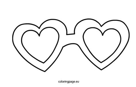 Hearts Shaped Glasses Coloring Page Kalp