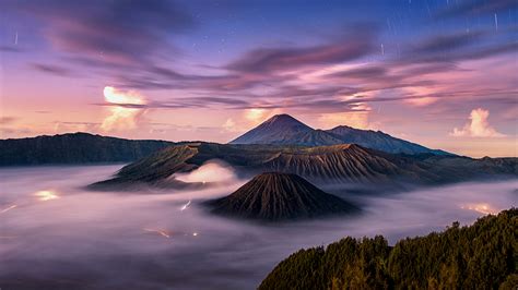 3840x2160 Calm Volcano Landscape In Fog 4k Wallpaper Hd Nature 4k