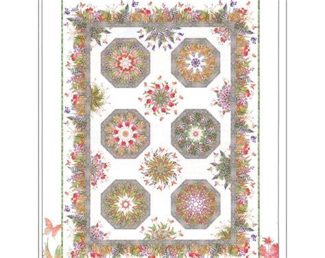 One Fabric Kaleidoscope Garden Of Dreams Quilt Pattern Jason Etsy