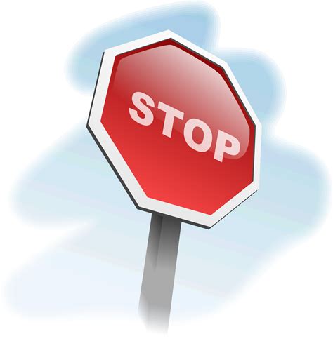 Clipart Stop Sign Angled 2