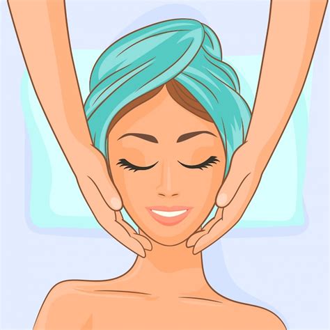 face massage in spa vector premium download
