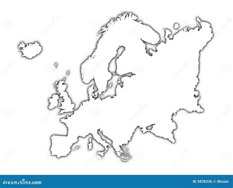 Europe Outline Map With Shadow Royalty Free Stock Image Image 3838336