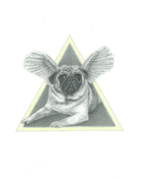 Pug Angel Drawing Dog Wings Animal Graphite Pencil By Coralannarts 10