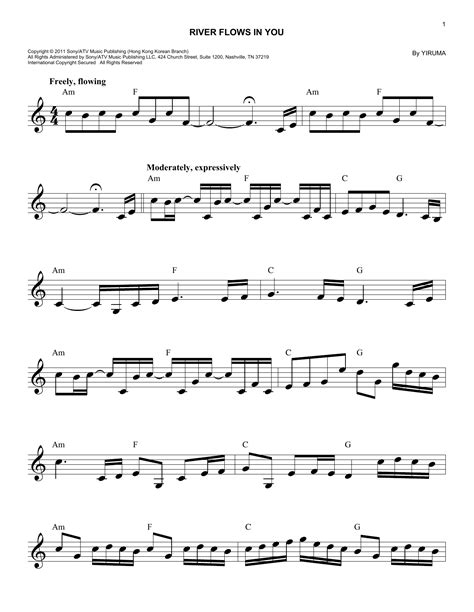 Sheet music arranged for piano/vocal/guitar in f major (transposable). 39+ Yiruma River Flows In You Easy Piano Sheet Music ...