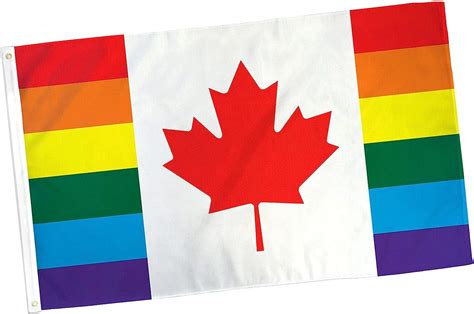Canada Rainbow Flag 3x5 Lgbtqia Canada Pride Gay Canadian