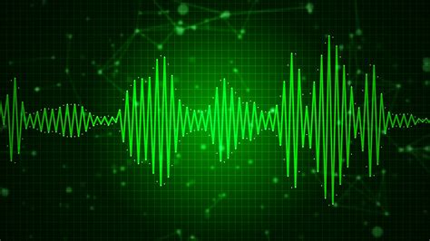 Animated Audio Sound Waveform Spectrum Sound Waves On Green