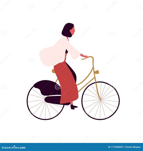 Young Girl Riding Bike Vector Stock Illustrations 3718 Young Girl Riding Bike Vector Stock