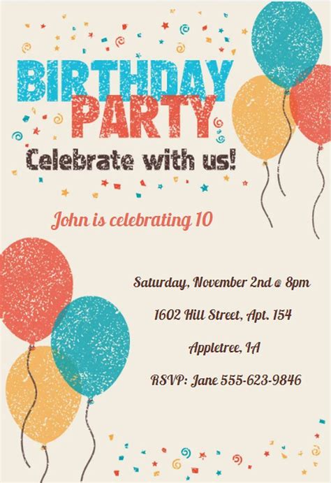 16 Free Birthday Invitation Designs You Can Print Free Birthday