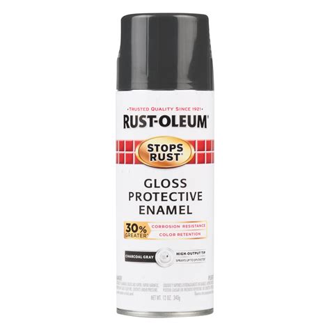 Charcoal Gray Rust Oleum Stops Rust Advanced Gloss Spray Paint 12 Oz