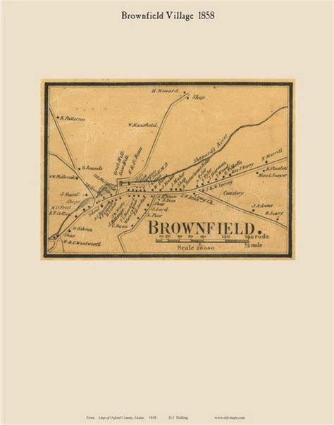 Custom Map Custom Print Brownfield Town Map Walling 11x14 Print
