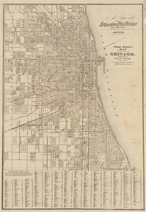 Old Map Of Chicago 1880 City Plan Antique Fine Etsy Old Map Fine