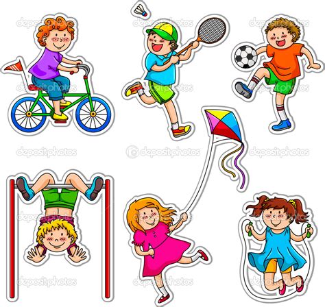 Sports Kids Clipart Depositphotos Active Playing Transparent