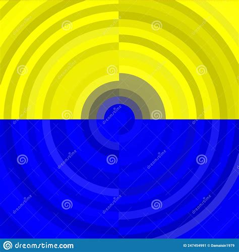 Yellow Blue Circle Lights Geometries Phosphorescent Bright Lights