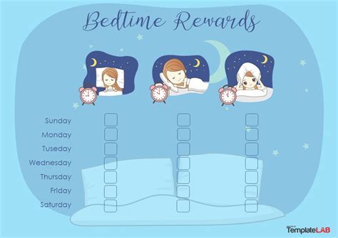 Bedtime Routine Reward Chart With Matching Stickers Ph