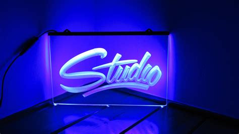 Studio Artistic Acrylic Led Neon Light Sign Recording Etsy