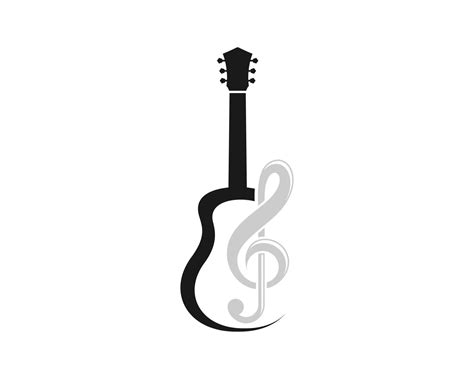 Abstract Guitar Silhouette With Music Note Inside 4995985 Vector Art At