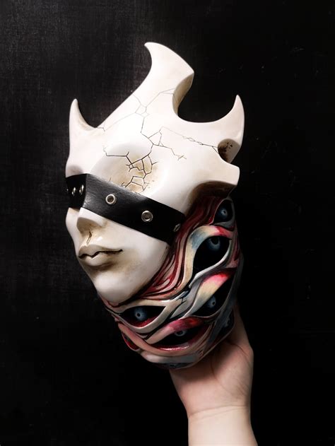 Handmade Maskdemon Face Maskhand Sculpted Art For Wall Etsy
