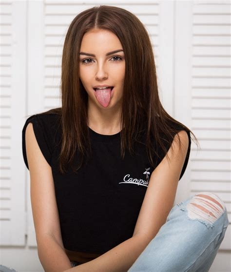 Jeans Galina Dubenenko Russian Tongue Out Long Hair 1080p Dark
