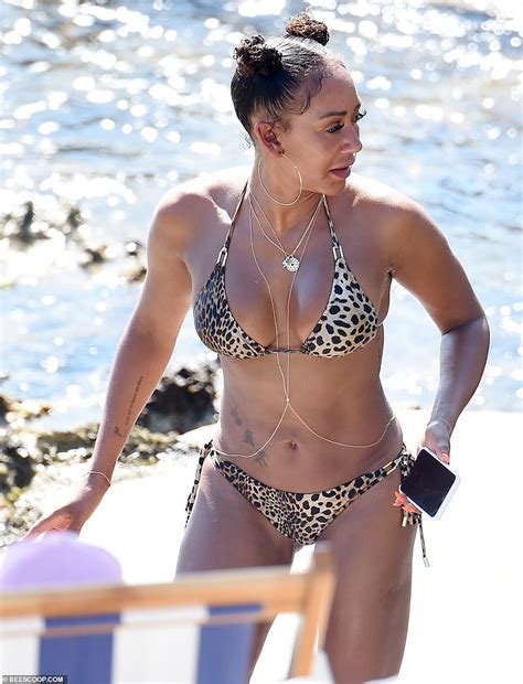 Mel B 44 Shows Off Her Physique In A Leopard Print Bikini As She