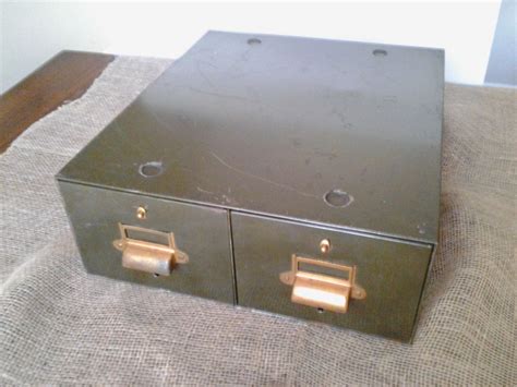 More information on the transformation at. Two Drawer Metal Card File Cabinet | Card files, Vintage ...