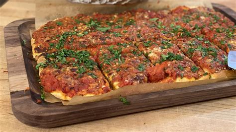 Utica Tomato Pie Recipe In A Sheet Pan From Rachael Ray Rachael Ray Show