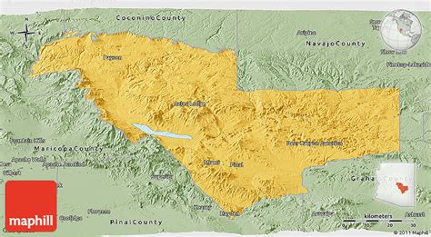 Savanna Style Panoramic Map Of Gila County