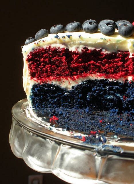 To make the first batter, sift the flour three times, then place one layer on a serving plate; Red and Blue Velvet Cake | Blue velvet cakes, Red velvet ...