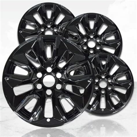 20 4pc Gloss Black Wheel Skins Set Of 4 For Chevrolet