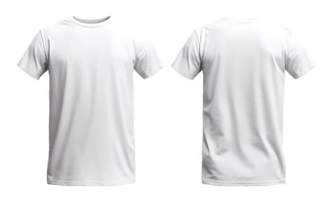 Ai Generated White T Shirt Mockup Front And Back View Isolated On