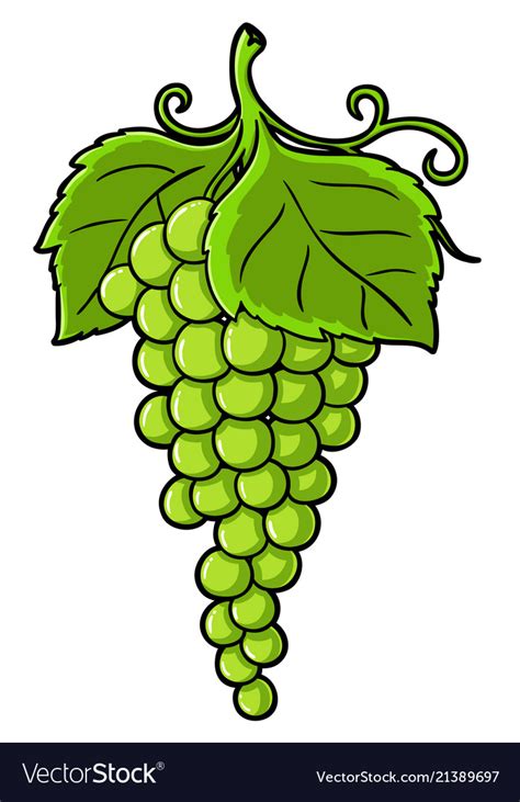 Cartoon Green Grapes Royalty Free Vector Image