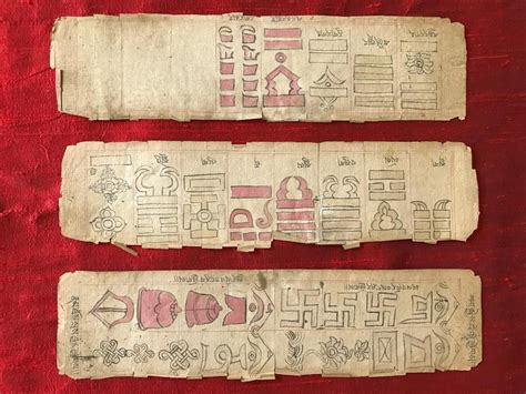 1115 Antique Tibetan Manuscript On Buddhist Architectural Design Of Ch
