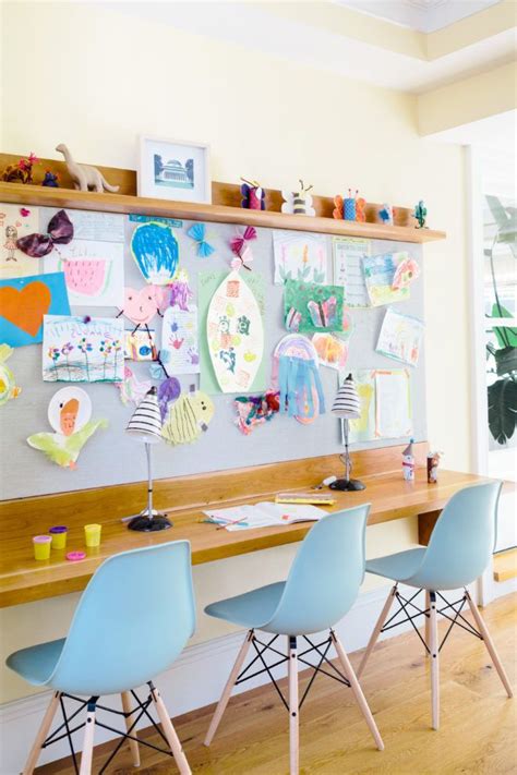 Create A Dedicated Childrens Art And Homework Area Against One Wall