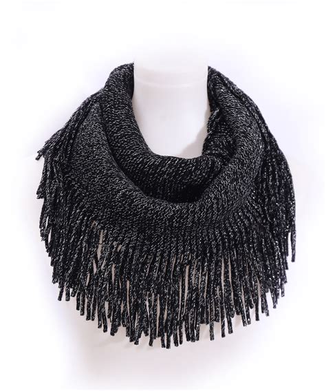 Fringed Knitted Scarf Sf400017