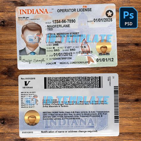 Indiana Driving License Psd Template New Driving License Template