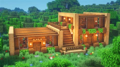 This is certainly simpler to do than a tavern or castle in that you can actually use modern references for this. Minecraft: How to Build a Wooden House | Simple Survival ...