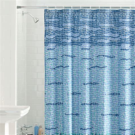 Mainstays Lagoon Mosaic Fabric Blue Shower Curtain 1 Each Walmart