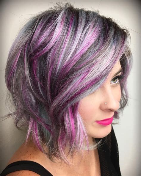 Gray Hair With Purple Streaks FASHIONBLOG