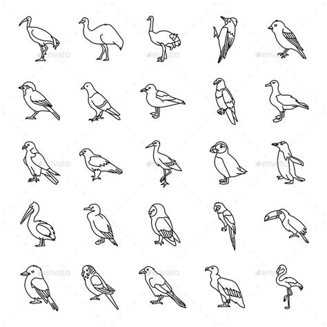 Birds Outlines Vector Icons Bird Outline Bird Outline Tattoo Bird