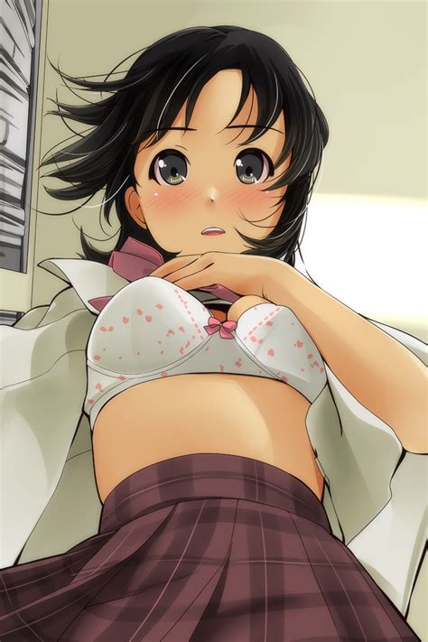 matsunaga kouyou original highres 1girl bent over black eyes black hair blush bow