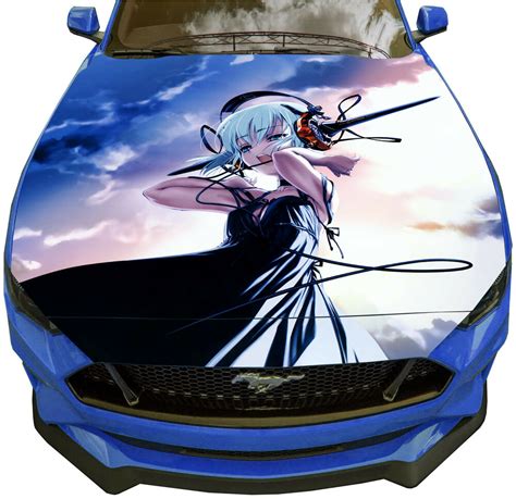 Vinyl car hood wrap full color graphics decal anime dragon ball heroes sticker. Anime Girl Blue Sky Car Hood Full Color Graphic Vinyl ...