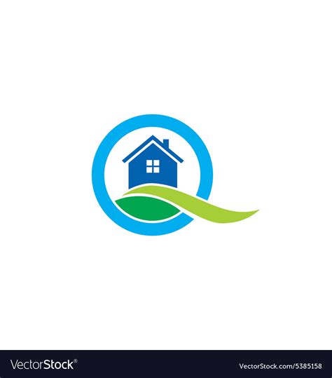 House Land Realty Construction Logo Royalty Free Vector