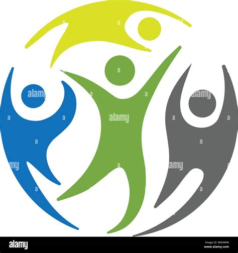 Círculo De Personas De Grupos Sociales Concepto Vector Logo Imagen