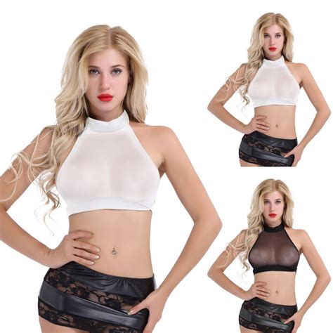 sexy women s no bra club cotton short sleeve crop top t shirt letter tees blouse ebay