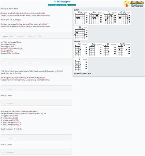 Belajar Chord Gitar Peterpan Di Belakangku Dengan Mudah Dan Praktis Tab