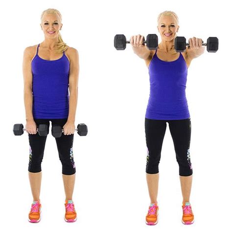 Dumbbell Front Raise Exercise How To Workout Trainer By Skimble